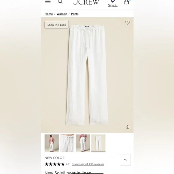 New JCrew Soleil linen pants. - Picture 1 of 10